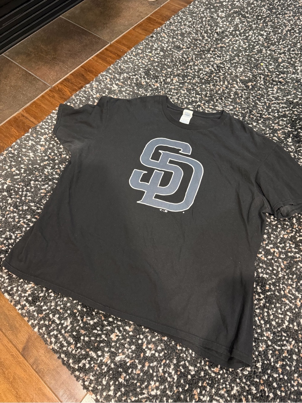 Padres Black Short-Sleeve T-Shirt with SD Logo